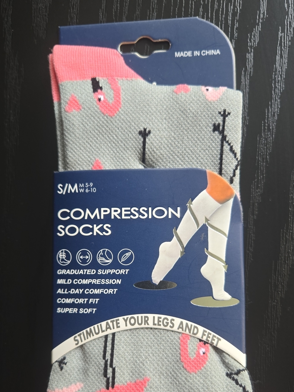 Compression Socks Flamingo Pattern - Picture 2 of 6